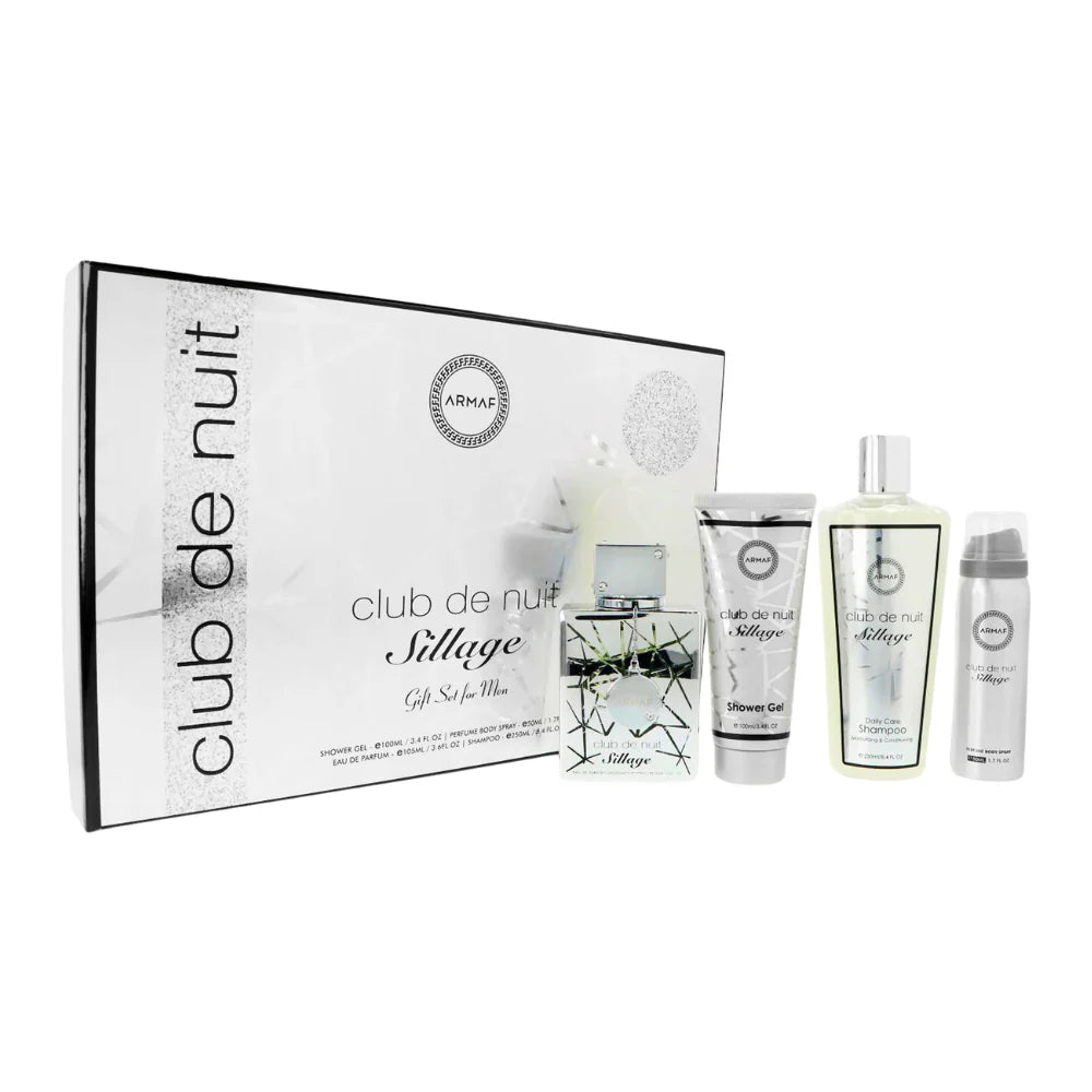 Armaf Club De Nuit EDP 105ml - Body Spray 50ml - Shampoo 250ml - Body Shower Gel 100ml Gift Set For Men