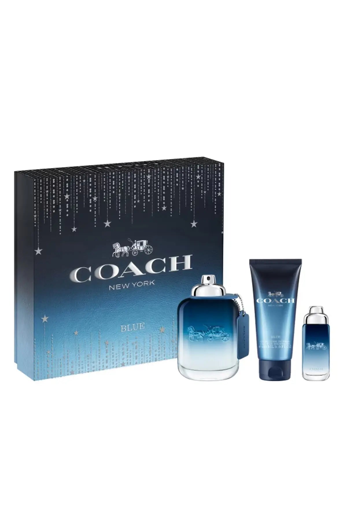 Coach Blue For Men EDT 100 Ml + EDT 15 Ml +  Shower Gel 100 Ml Set (New Pack)