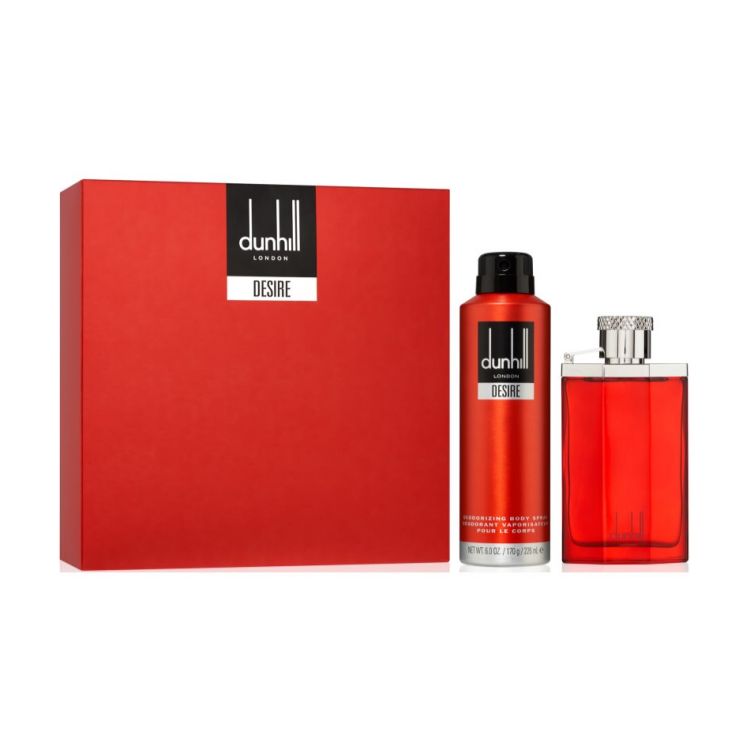 مجموعة عطر دنهل ديزاير ريد EDT بحجم 100 مل + بخاخ مزيل العرق 175 مل

