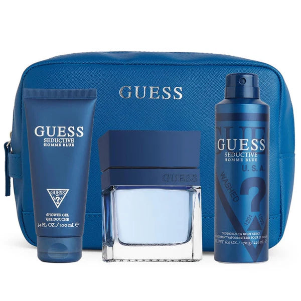 Guess Seductive Blue (M) Set EDT 100ml + 100ml SG + 226ml Body Spray + Pouch